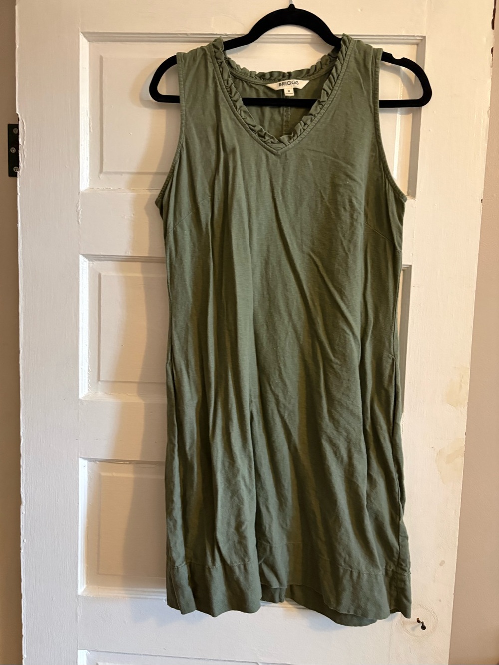 Briggs New York green linen blend dress M